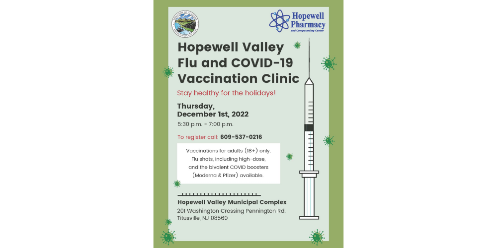 Flyer for the Hopewell Valley Vaccination Clinic