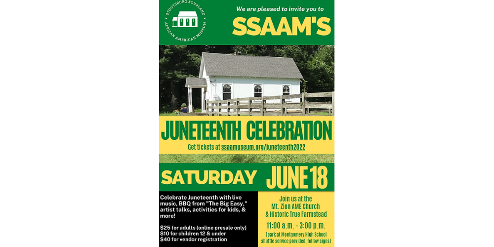 Flyer for Juneteenth Celebration on June 18, 2022