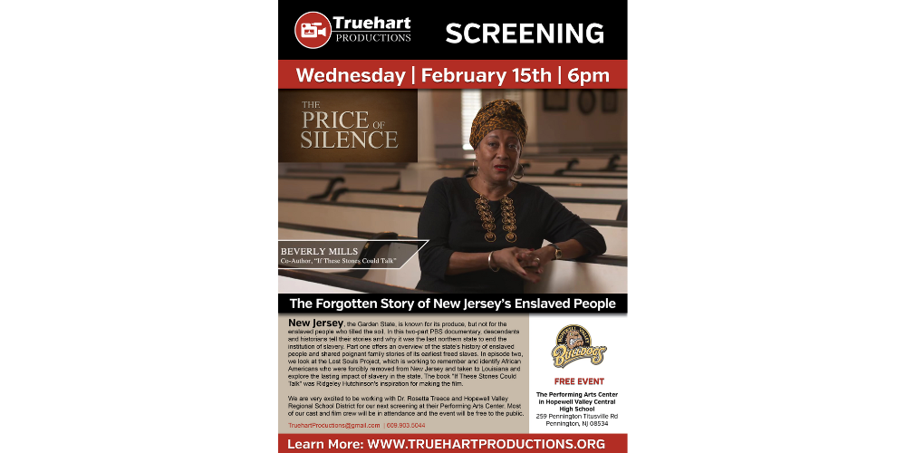 Flyer for The Price of Silence Screening on Feb 15