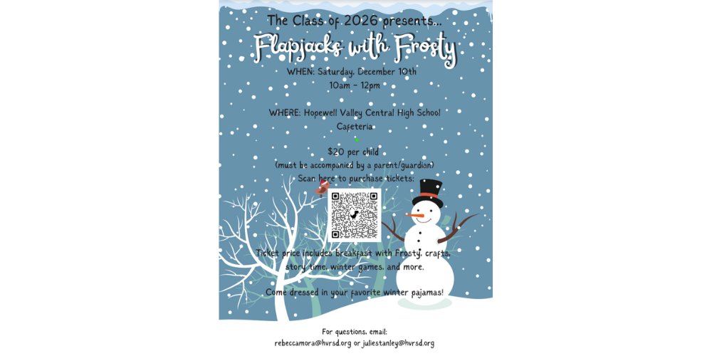 Flyer for Flapjacks with Frosty Fundraiser