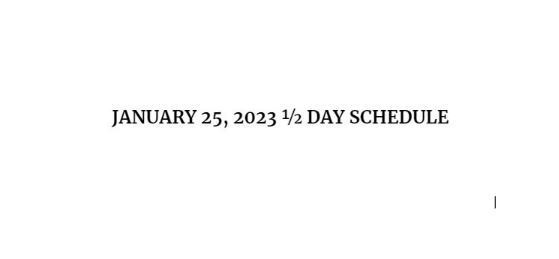 schedule