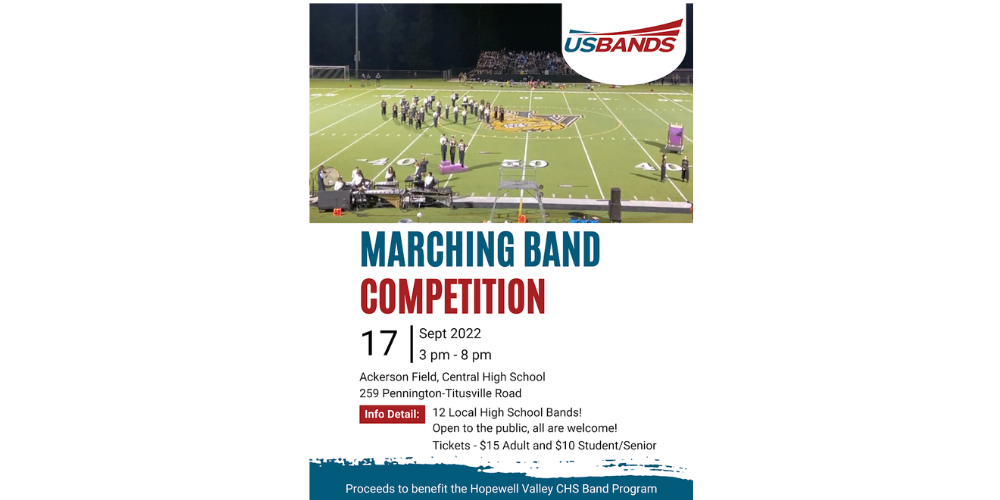 Flyer for Marching Band Competition on Sept 17, 2022