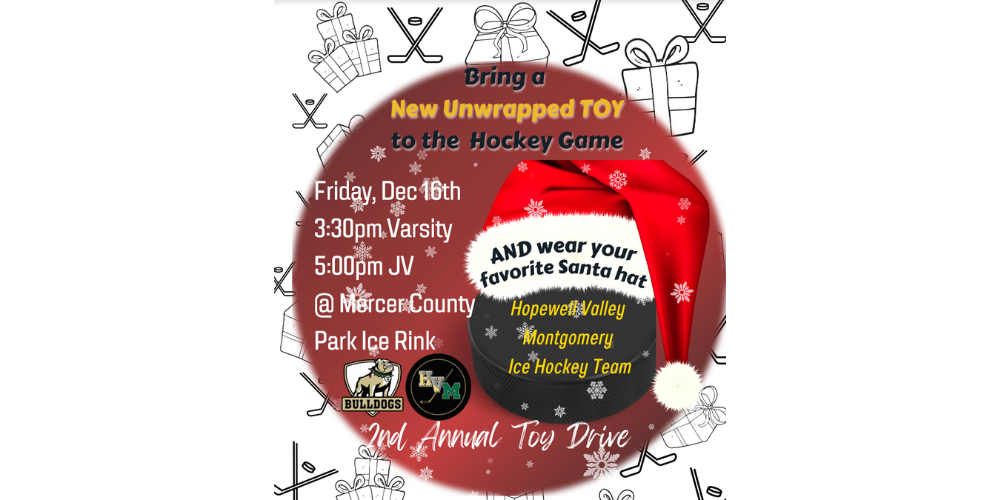 Flyer for the CHS Hockey Team Toy Drive